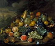 Charles Collins A Still Life of Pears, Peaches and Grapes oil painting reproduction